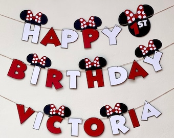 Personalized Mouse Birthday Banner - colors can be customized