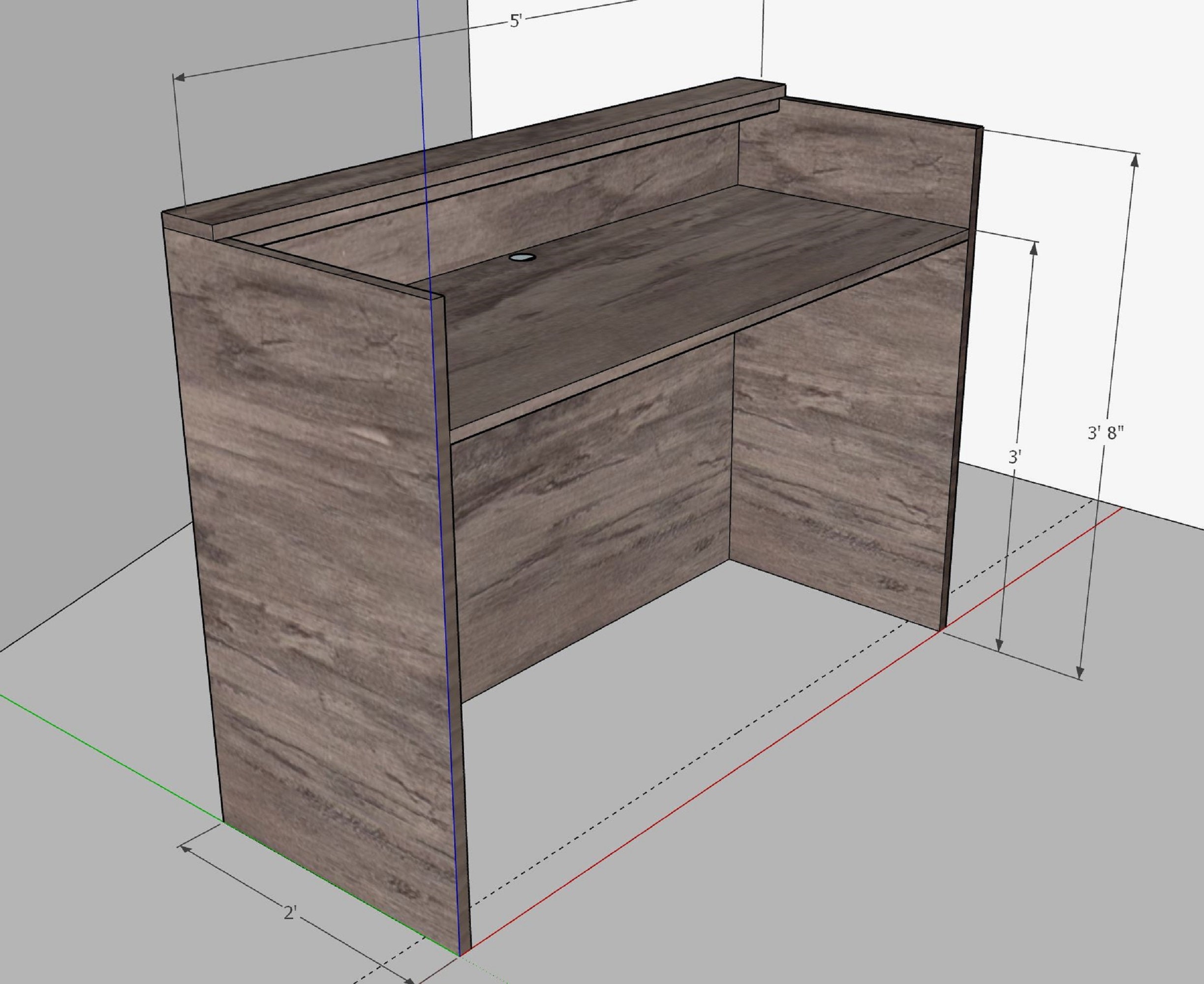 Standing Height Reception Desk bar Reception by DFS Designs Etsy