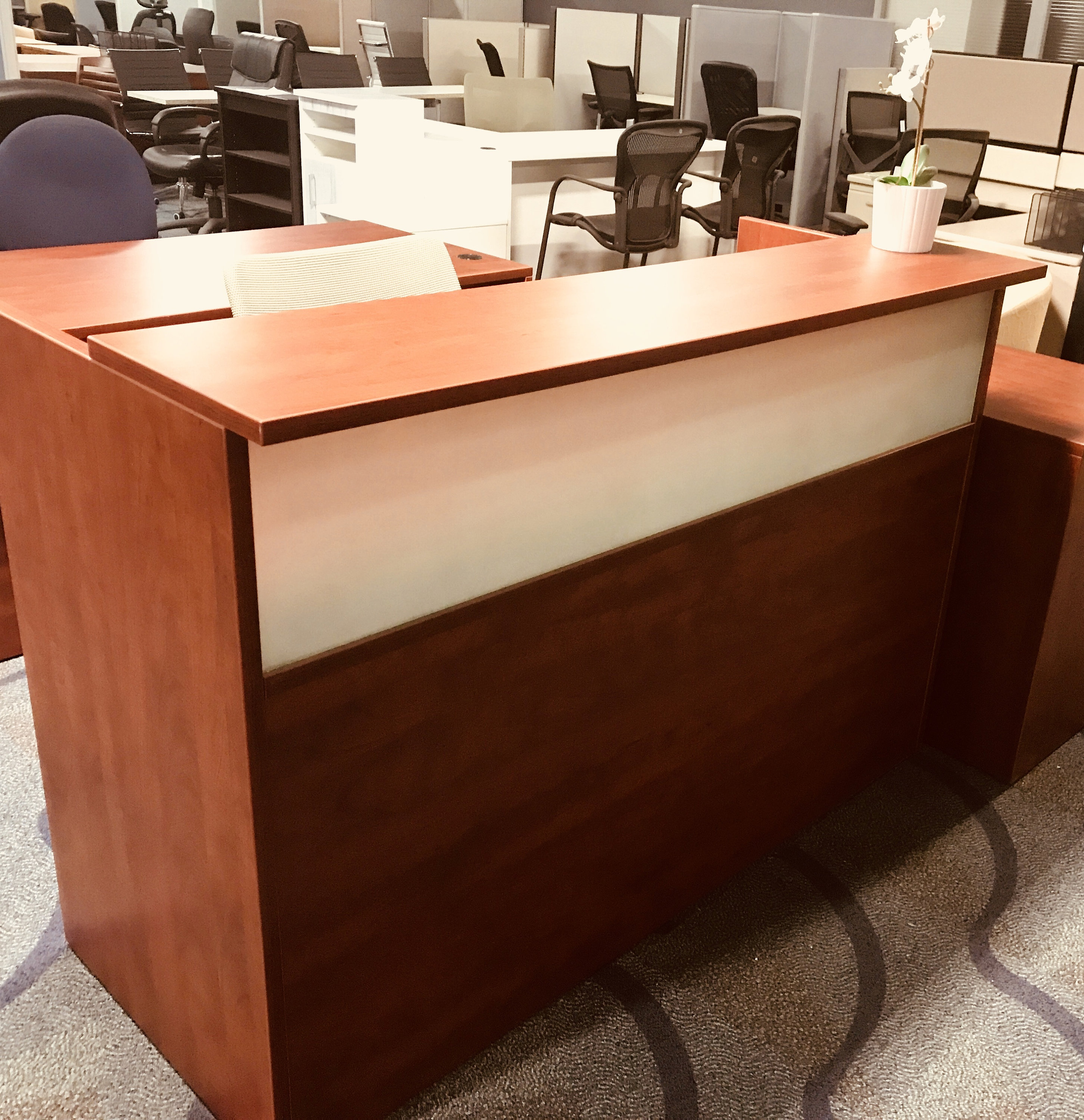 Cherry reception sale desk
