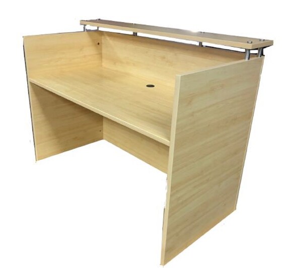 60 By 30 Reception Desk Shell In Maple And White Etsy