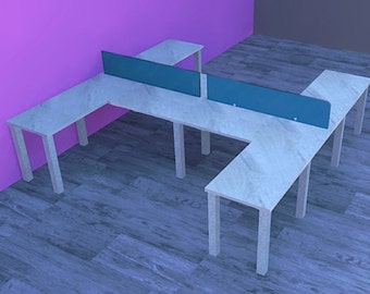 L shape benching cubicles  60" by 60"  by dfs designs - Price shown is for all 4.