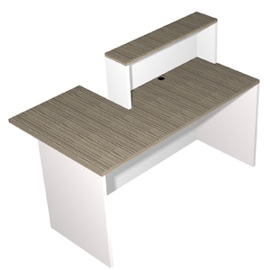 Mini reception desk is a versatile that gives space for the customer and the employee.