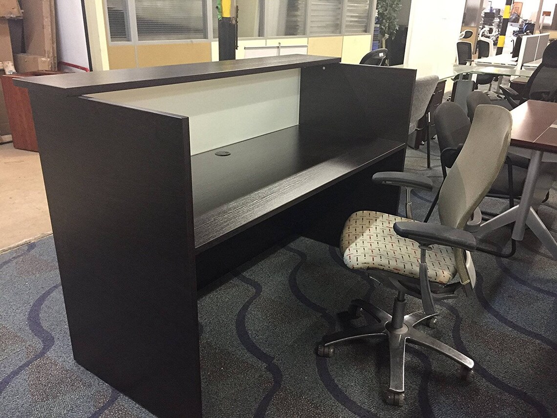 Frosted Glass Front Reception Desk 60 by 30 with wire Etsy