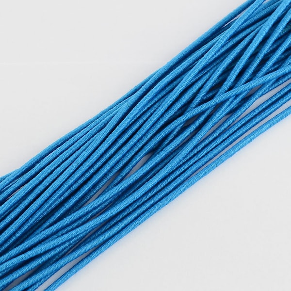 cordon élastique rond 4 mm coloris bleu vendu au mètre