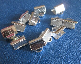 10 10 mm silver crimps / crimp ends