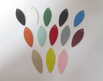 2 oval prints - 27 x 10 mm - painted brass - 13 colors to choose from