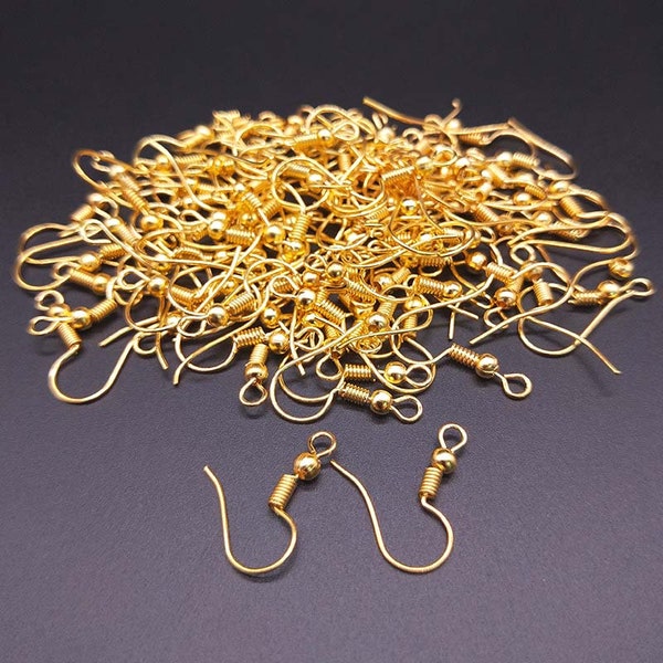 crochets boucles d'oreilles - crochet hameçon - 18 mm - coloris or doré