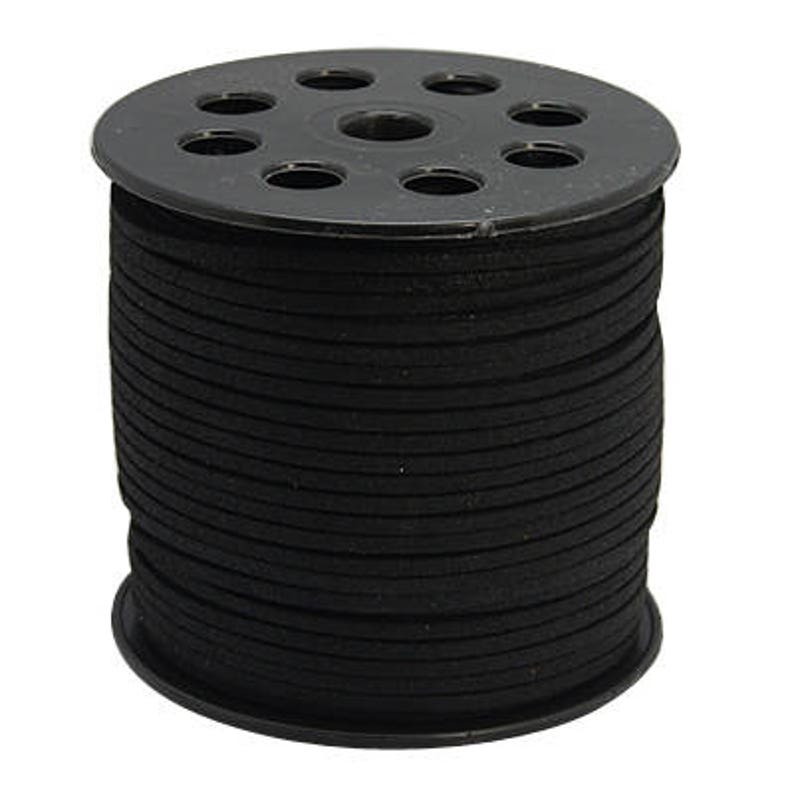 5 meters of 3 mm Black Suede cord