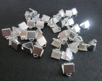 10 6 mm silver crimps / crimp ends