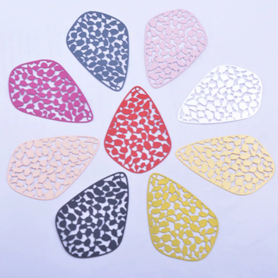 2 Openwork Drop Prints 53 X 36 Mm Painted Brass Colors of Your Choice ...