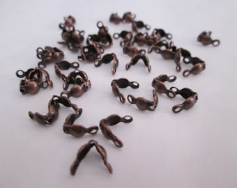 lot of 20 cache - 8 x 4 mm copper metal knots