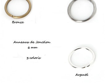 6 mm - 100 jump rings - brass - 3 colors