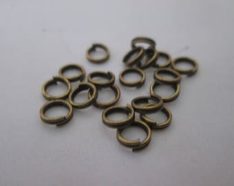 batch of 50 bronze double-coloured rings in 5 mm