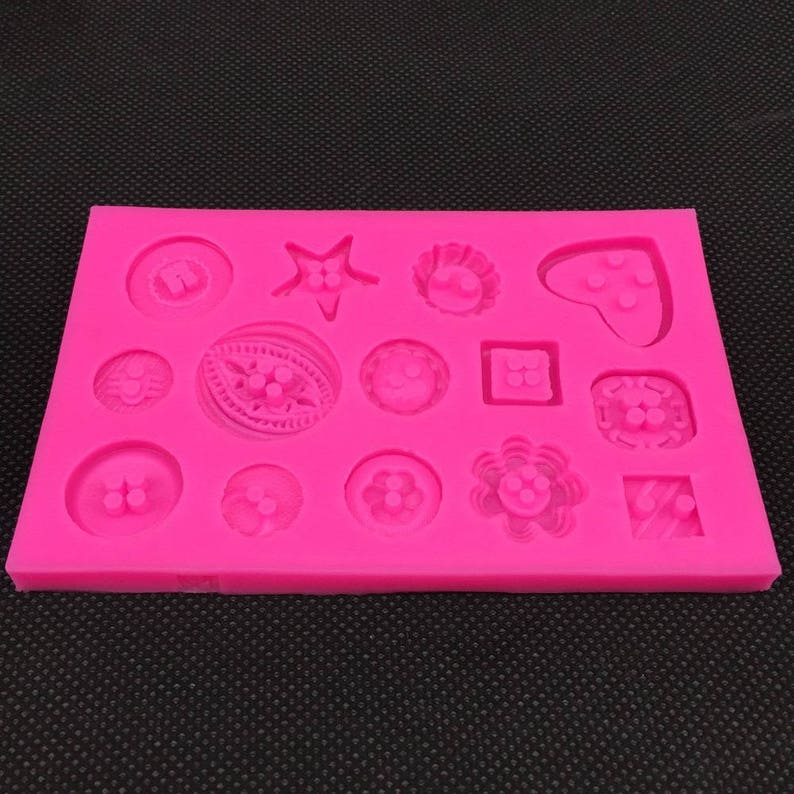 Silicone mould pattern buttons for sugar paste decoration image 1