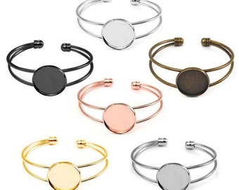 Slave bracelet - bangle bracelet - for 20 mm cabochon - 6 colors