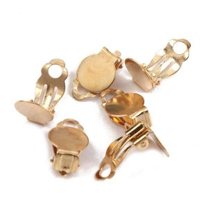 10 earring clips with 10 mm plate to stick on, colors of your choice or clair rosé