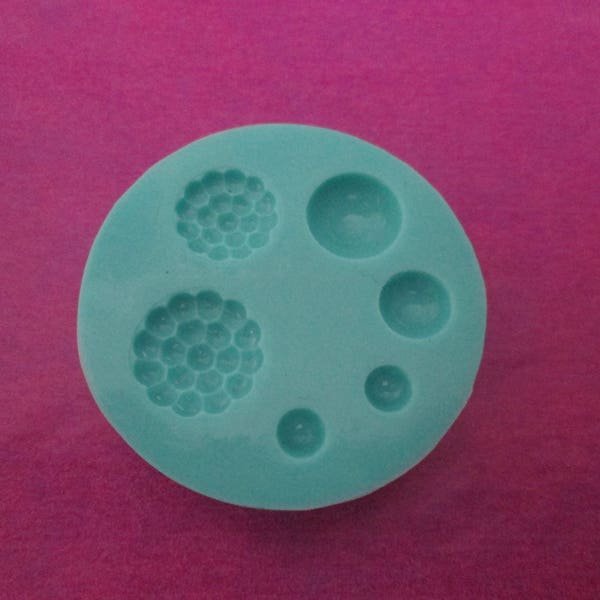 Moule silicone pour cabochon et fleurs pour fimo