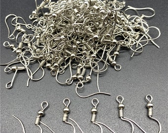earring hooks - fish hook - 18 mm - matte silver