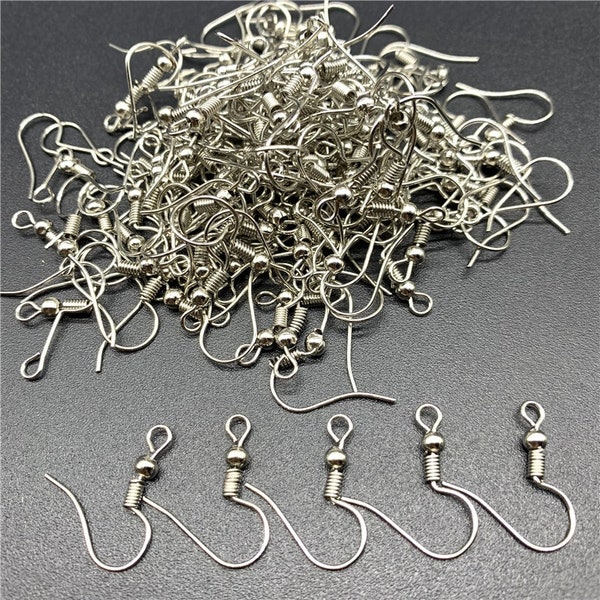 crochets boucles d'oreille - crochet hameçon -   18 mm -  argenté mat