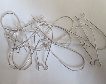 10 traviesas Pendientes plata mate 38 x 16 mm
