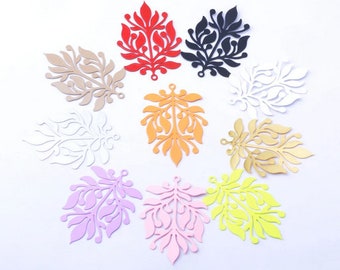 2 estampes feuilles - 45 x 32 mm - laiton - 10 coloris