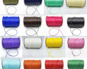 3 m of waxed cord - 1 mm in diameter - 12 colors