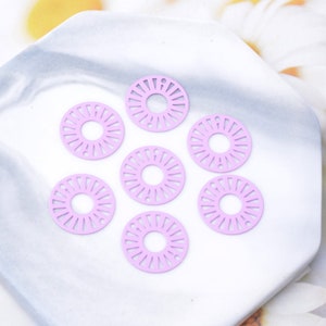 4 estampes rond ajouré 17 mm 10 coloris laiton mauve