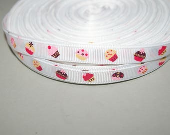 ribbon large white grain cups cake 10 mm sold per meter