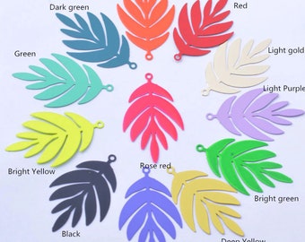 2 estampes feuilles - 38 x 23 mm - laiton - 15 coloris