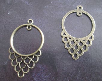 2 candlesticks for 41 x 23 mm bronze earrings