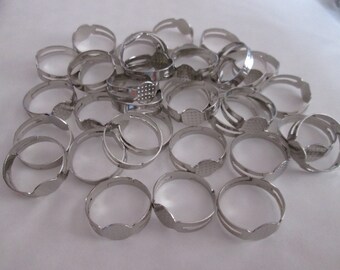 10 racks with 8mm matte silver adjustable rings