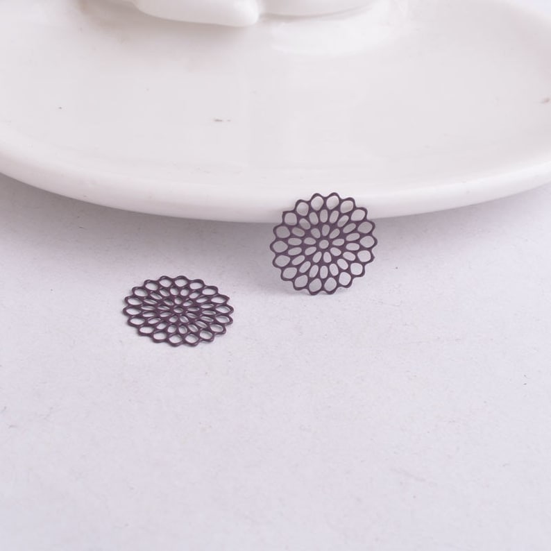 prints 4 metal purple flower painted 16 mm