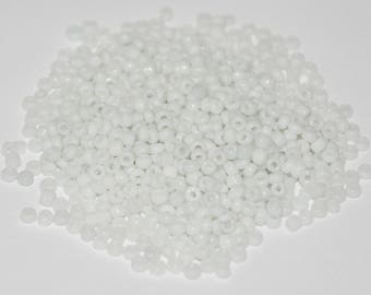 lot de 10 g de perles de rocailles 2 mm coloris blanc