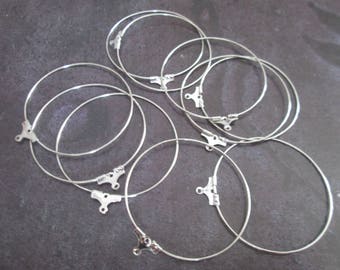 2 pendientes criolla plata mat 40 mm