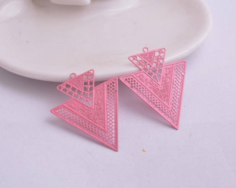 2 prints pink triangles metal 41 x 33 mm