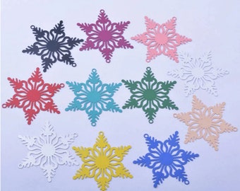 2 estampes flocon de neige - 42 x 42 mm - 13 coloris - laiton