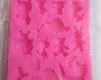 Moule silicone thème animaux rigolos