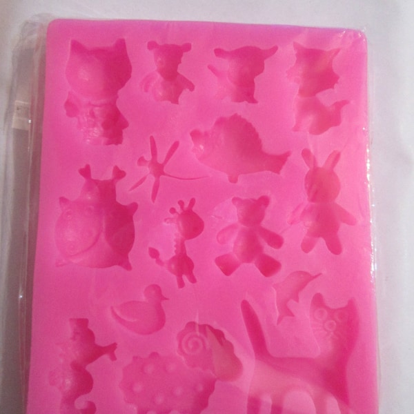 Moule silicone thème animaux rigolos