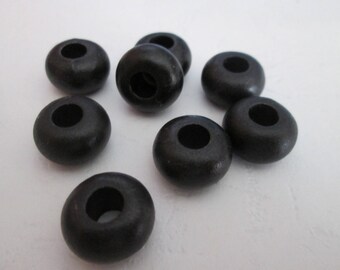 2 european black beads metallic in acrylic 14 mm