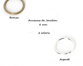 8 mm - 100 anneaux de jonction - 2 coloris