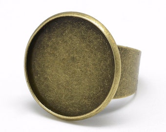 2 bague bronze - support à coller - 20 mm