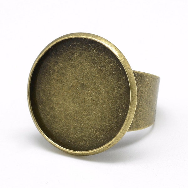 2 bague bronze - support à coller - 20 mm