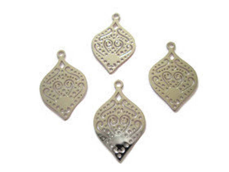 prints 4 drops silver prints filigree 24 x 15 mm