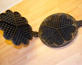 RARE Norwegian MUSTAD Waffle Iron Cast Iron Krumkake Maker Round Waffle Nordic 3
