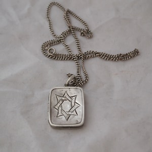 Antique Aesthetic Movement Silver Locket and Chain Hallmarked Sheffield 1885