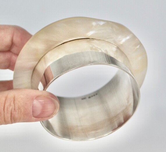 Stunning Solid Silver Bangle Johnson Matthey Mall… - image 2