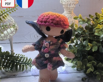 PATTERN / PDF crochet tutorial (French - FR): Moïrà Camélia - Amigurumi