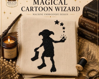 Magical Cartoon Wizard Machine Embroidery Design | Fantasy Inspired Embroidery File | Instant Download