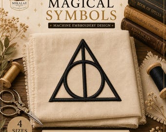 Fantasy Symbol Machine Embroidery Design | Magical Wizard Inspired Embroidery File | Instant Download