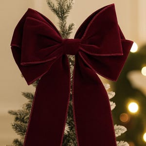 CQCYD Rubans En Velours Rouge Nœuds Décorations De Sapin De Noël, Ornements De Noël Pour Arbre Fête à La Maison Couronne De Porte D'Entrée Décoration De Vacances